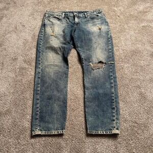 RALPH LAUREN STRAIGHT LEG ACID WASH DENIM